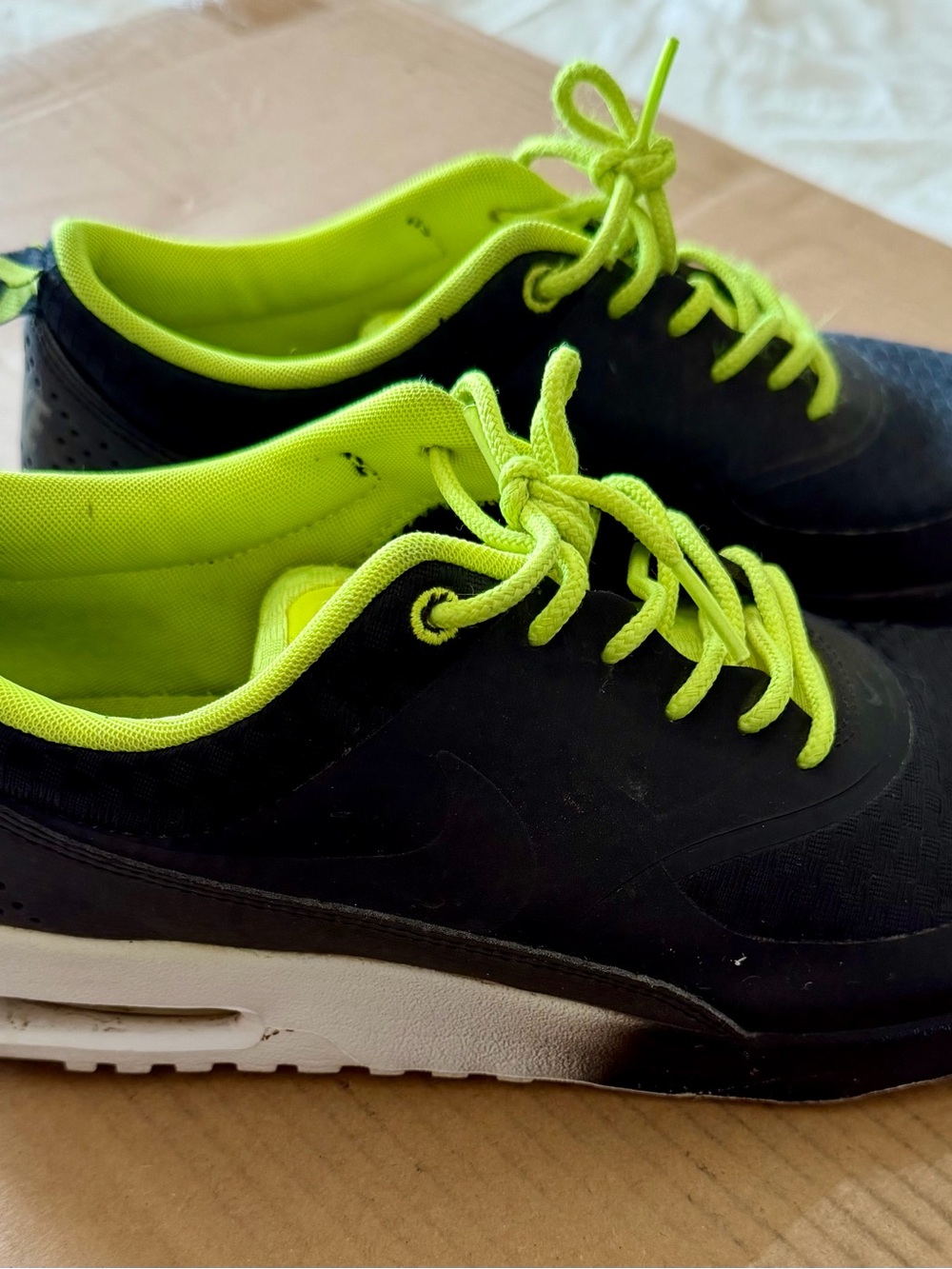 Nike Black Sneakers with Neon Yellow Accents